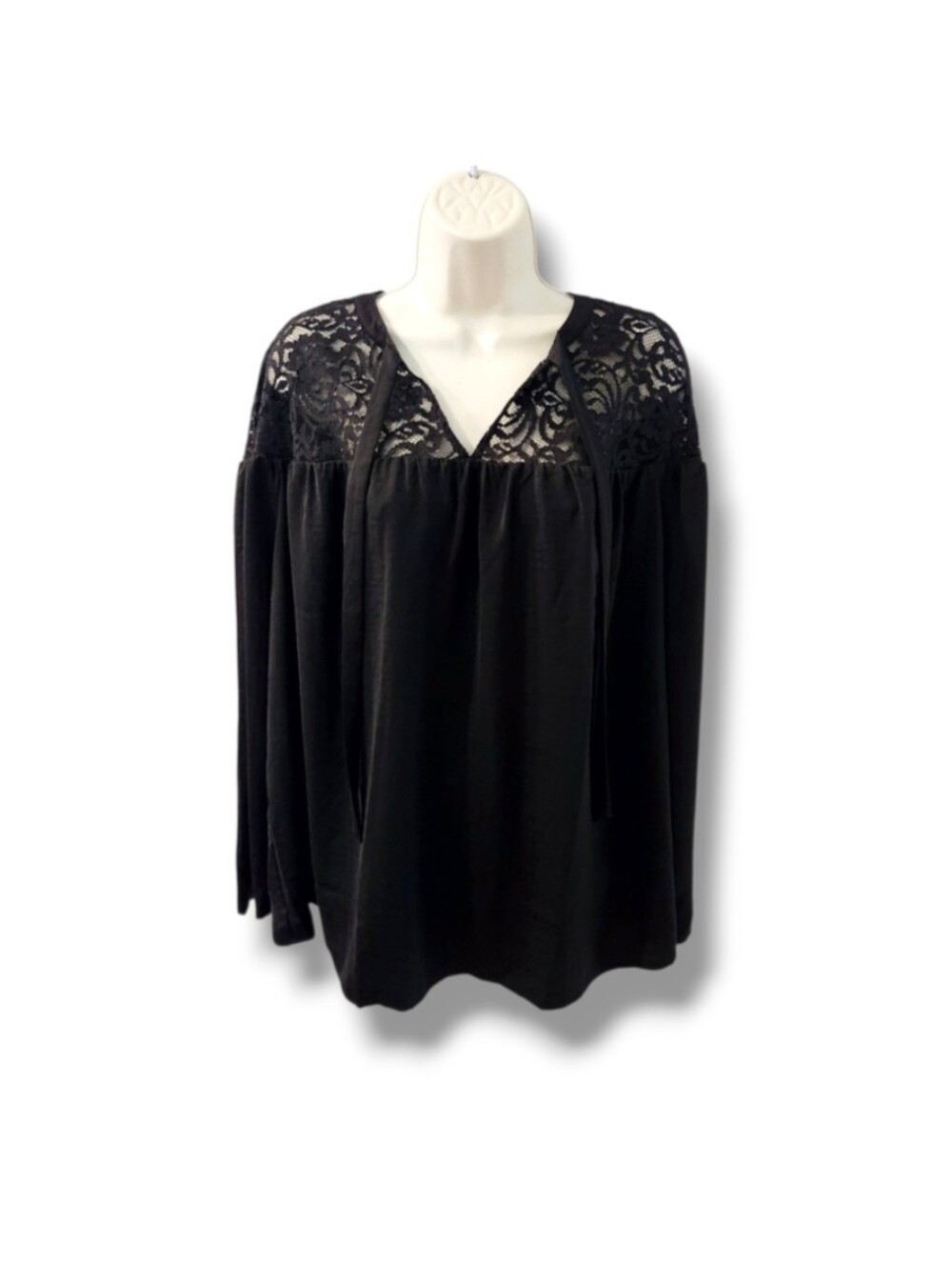 Lane Bryant Lacey Long Sleeve Peasant Style Blouse | 14